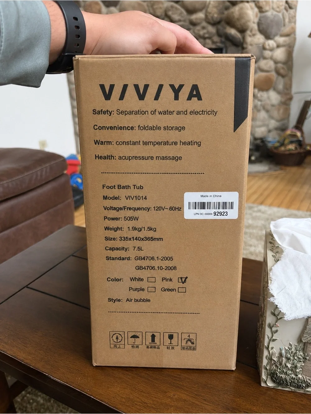 ViVI Pink Bubble Foot Spa Massager with Pedicure File